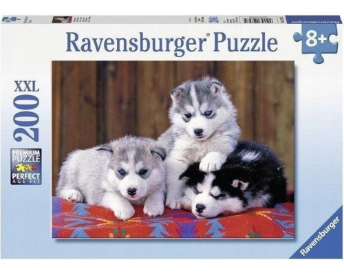 Ravensburger Puzzle 200 Szczenięta husky XXL