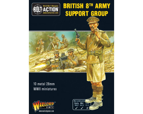 Bolt Action - 8th Army Support Group (HQ, Mortar & MMG) - EN