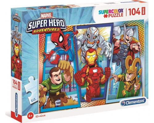 Clementoni Puzzle 104 szt. Super Kolor Superhero maxi (368302)