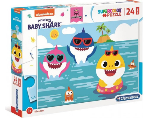 Clementoni Puzzle 24 elementów Maxi Baby Shark (28519)