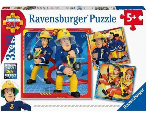 Ravensburger Puzzle 3x49 Strażak Sam na ratunek!