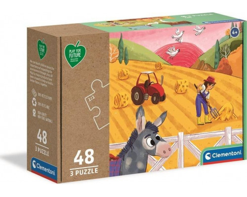 Clementoni Puzzle 3x48 Play For Future Animals