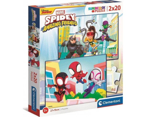 Clementoni Puzzle 2x20 Super Kolor Spidey and Friends