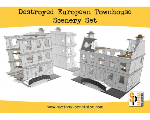 Sarissa Hobby & Terrain - Destroyed European Townhouse Scenery Set