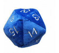 UP - Dice - Jumbo D20 Novelty Dice Plush in Blue with Silver Numbering
