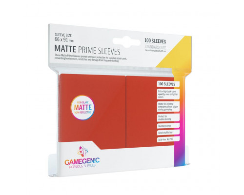 Gamegenic - Matte Prime Sleeves Red (100 Sleeves)