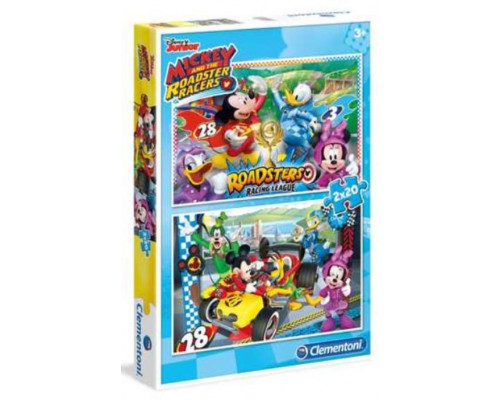 Clementoni Puzzle 2x20el Myszka Mickey i wyścigi (07034)