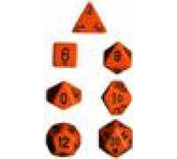 Chessex Opaque Polyhedral 7-Die Sets - Orange w/black