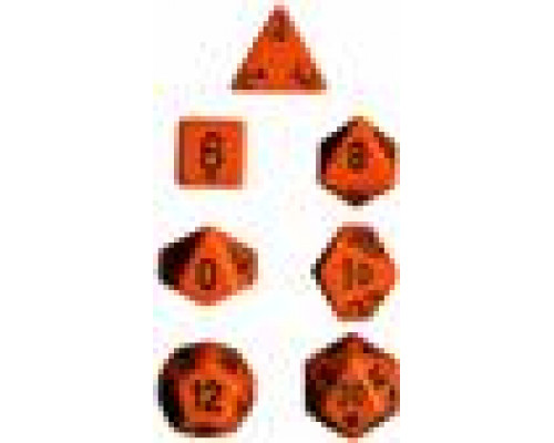 Chessex Opaque Polyhedral 7-Die Sets - Orange w/black