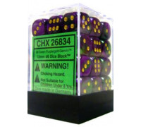 Chessex Gemini 12mm d6 Dice Blocks with pips Dice Blocks (36 Dice) - Green-Purple w/gold