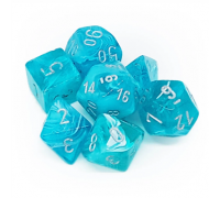 Chessex Circus 7-Die Set - Aqua w/silver