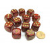 Chessex 16mm d6 with pips Dice Blocks (12 Dice) - Glitter Polyhedral Ruby/gold