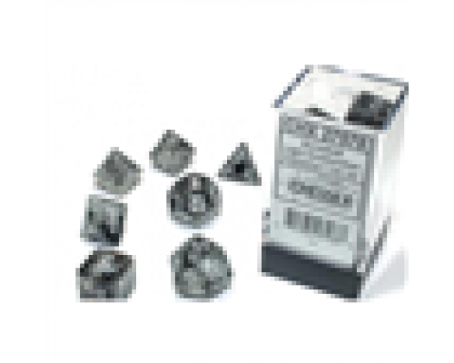Chessex Borealis 16mm d6 Light Smoke/silver Luminary Dice Block (12 dice)