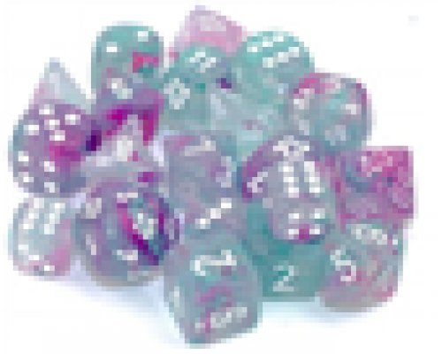 Chessex 16mm d6 Blocks - Nebula TM 16mm d6 Wisteria/white Luminary Dice Block™ (12 dice)