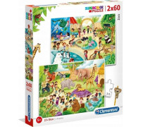Clementoni Puzzle 2x60 elementów Zoo