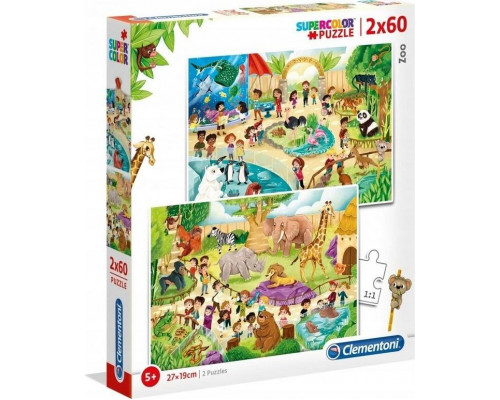 Clementoni Puzzle 2x60 elementów Zoo