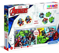 Clementoni Superkit puzzle 2x30 + memo + domino Avengers
