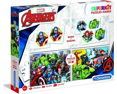 Clementoni Superkit puzzle 2x30 + memo + domino Avengers