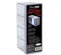 UP - 4-Compartment Card Storage Box - Clear