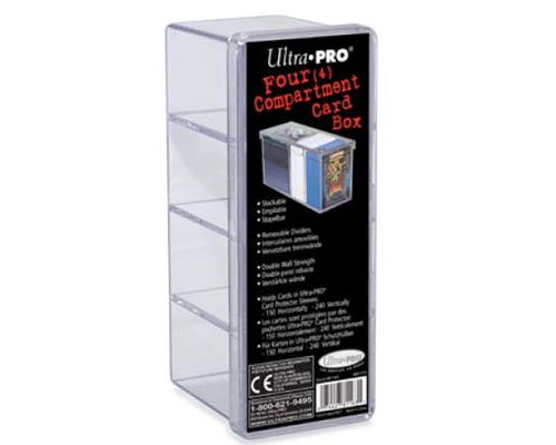 UP - 4-Compartment Card Storage Box - Clear