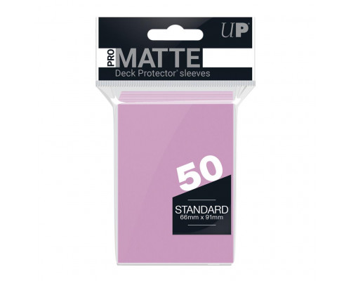 UP - Standard Sleeves - Pro-Matte - Non Glare - Pink (50 Sleeves)