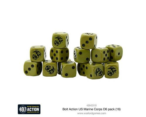 Bolt Action - US Marine Corps D6 Dice (16)