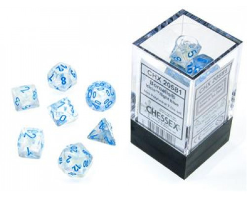 Chessex Borealis Mini-Polyhedral Icicle/light blue Luminary 7-Die Set