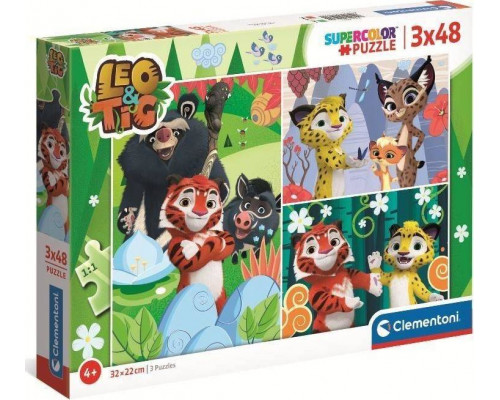 Clementoni Puzzle 3x48 Super Kolor Leo i Tig uniw.