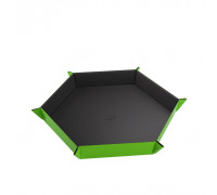 Gamegenic - Magnetic Dice Tray Hexagonal Black/Green