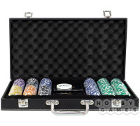 Фабрика Покера: Премиум-набор из 300 фишек для покера с номиналом в кожаном кейсе (RU)