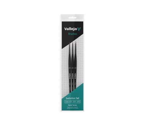 Vallejo - Brush Set / Detail - Definition Set - Synthetic fibers (Sizes 4/0, 3/0 & 2/0)