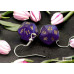 Chessex Hook Earrings Borealis Royal Purple Mini-Poly d20 Pair