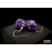 Chessex Hook Earrings Borealis Royal Purple Mini-Poly d20 Pair