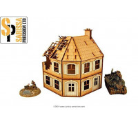 Sarissa Hobby & Terrain - Corner Terrace House - Destroyed