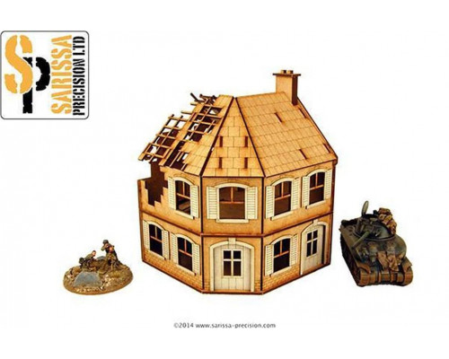 Sarissa Hobby & Terrain - Corner Terrace House - Destroyed