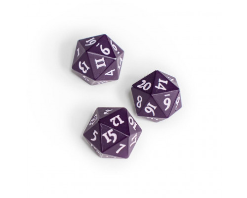 UP - Vivid Heavy Metal D20 Dice - Midnight Plum