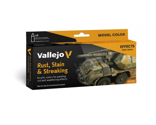 Vallejo - Model Color / Effects / 8 colors set - Rust, Stain & Streaking by Scratchmod 18 ml