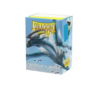 Dragon Shield Sleeves - Standard size - Matte Dual - Sky Blue & Silver (100 Sleeves)