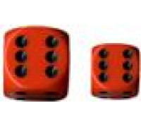 Chessex Opaque 16mm d6 with pips Dice Blocks (12 Dice) - Orange w/black