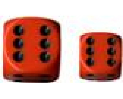 Chessex Opaque 16mm d6 with pips Dice Blocks (12 Dice) - Orange w/black