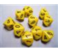 Chessex Opaque Polyhedral Ten d10 Set - Yellow/black