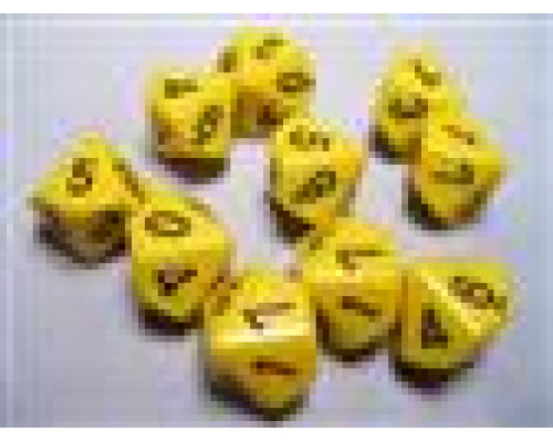 Chessex Opaque Polyhedral Ten d10 Set - Yellow/black