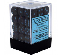 Chessex Speckled 12mm d6 Dice Blocks with Pips (36 Dice) - Blue Stars