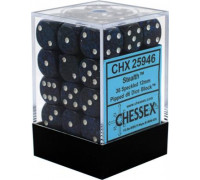 Chessex Speckled 12mm d6 Dice Blocks with Pips (36 Dice) - Stealth