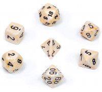 Chessex Marble 7-Die Set - Ivory w/black