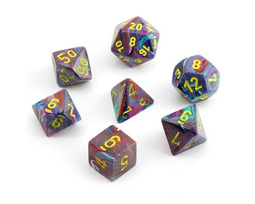 Chessex Festive 7-Die Set - Mosaic w/yellow