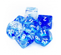 Chessex Nebula 7-Die Set - Dark Blue w/white