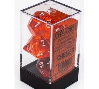 Chessex Translucent Polyhedral 7-Die Set - Orange/white