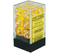 Chessex Translucent 16mm d6 with pips Dice Blocks (12 Dice) - Yellow w/white