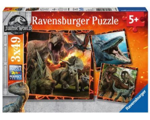Ravensburger Puzzle 3x49 elementów Jurassic World 2 (080540)